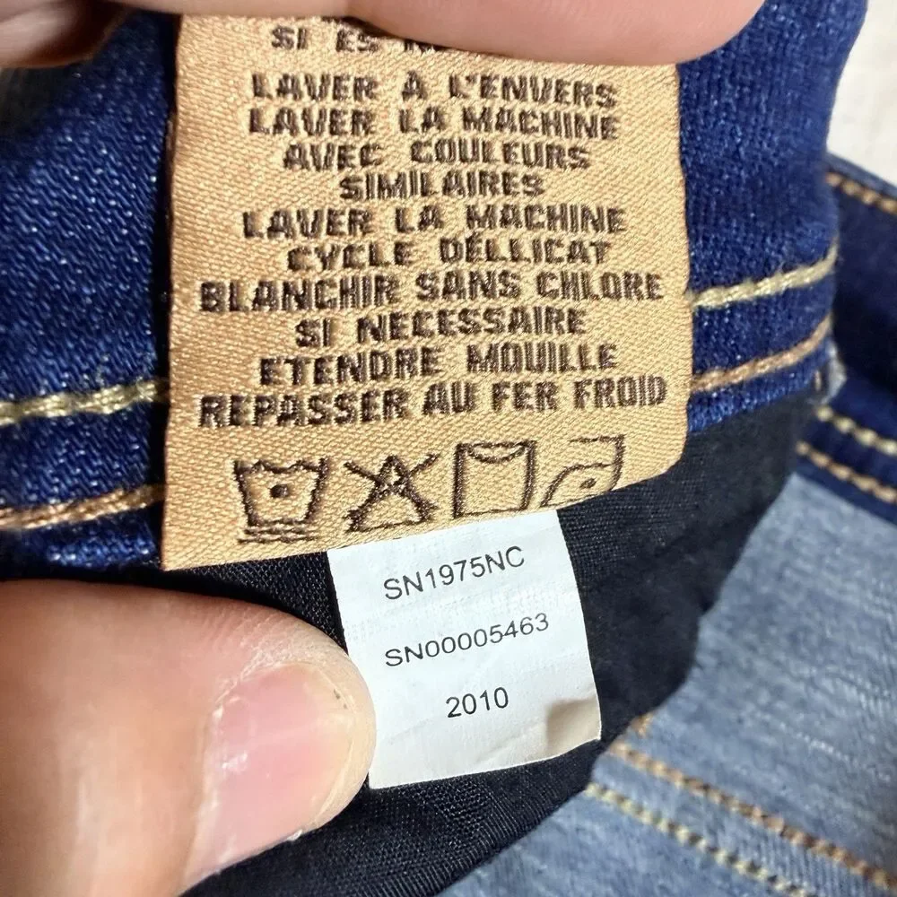 Seven 7 Jeans Mens 36 x 32 Blue Denim Slim Straight Leg Dark Wash Retro Belt